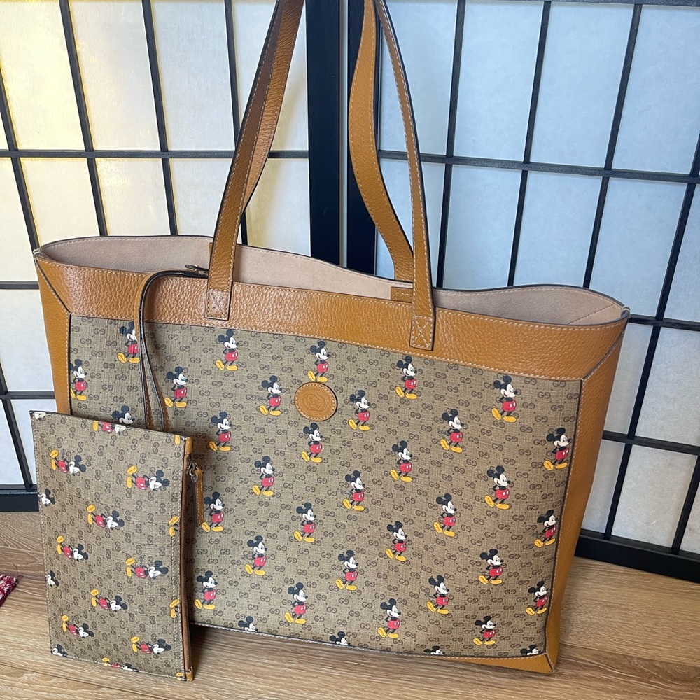 Brown Mickey Mouse Tote Bag